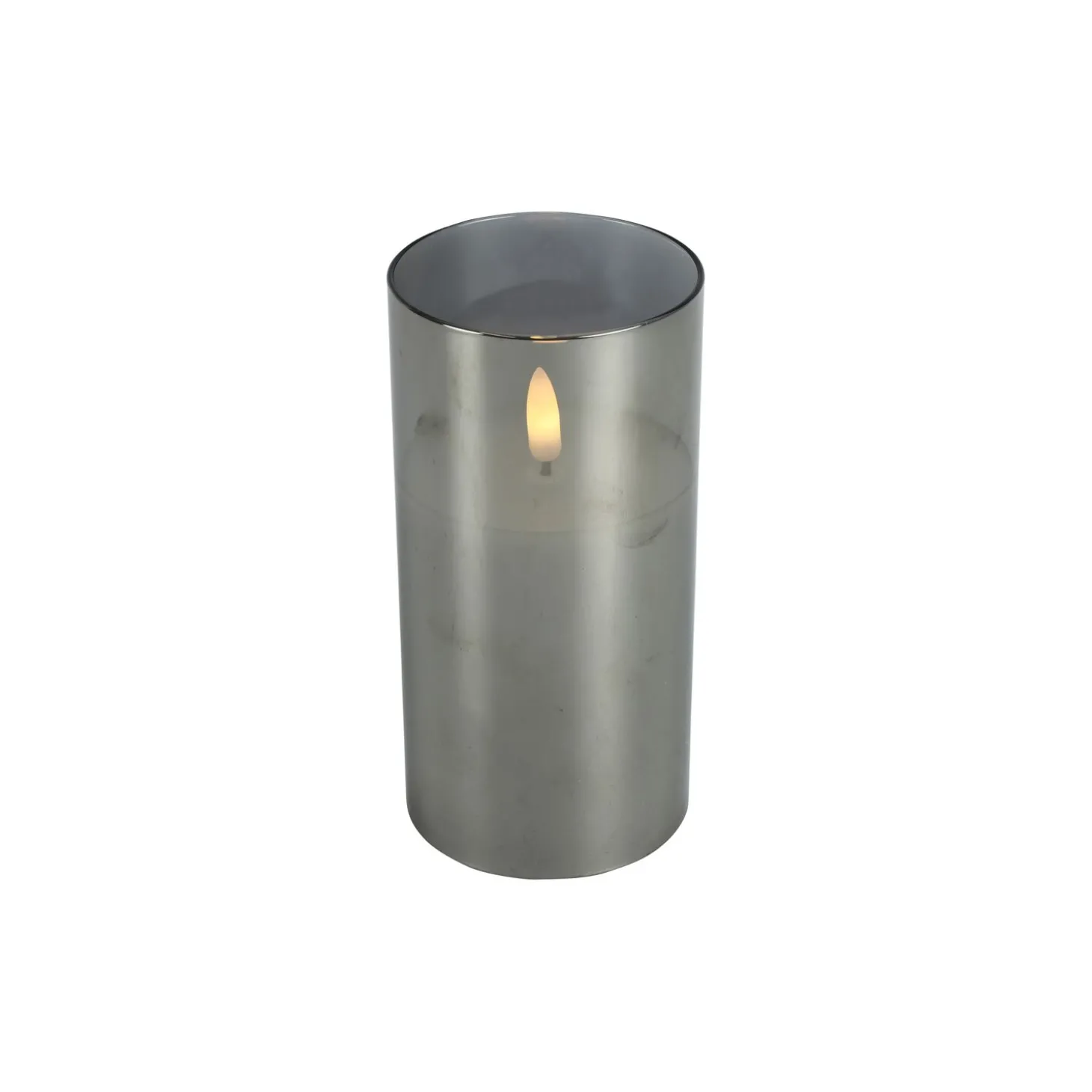 Kaars Caposele LED large grijs glas rond