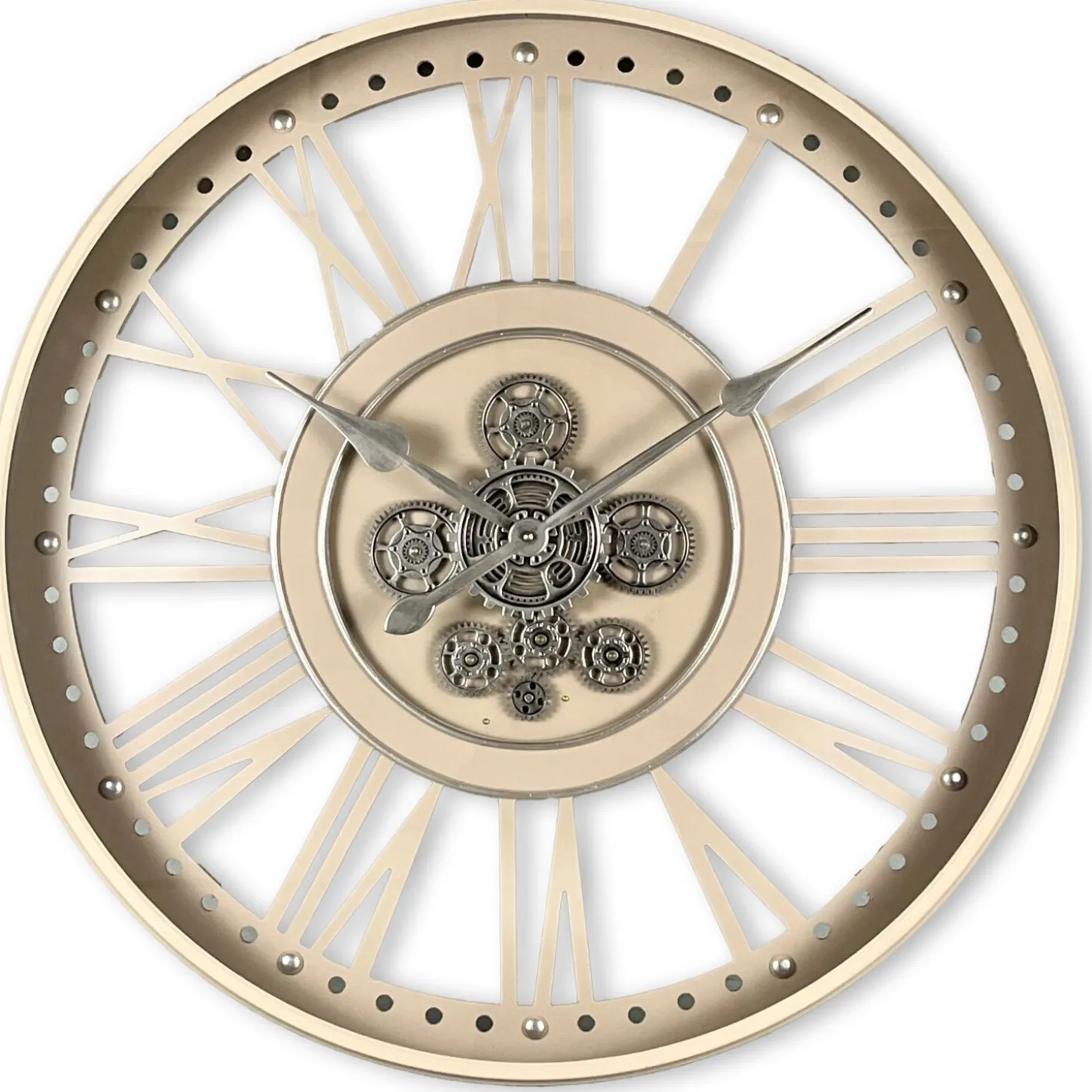 Klok Nimar Metaal rond 80cm taupe open dessin 45