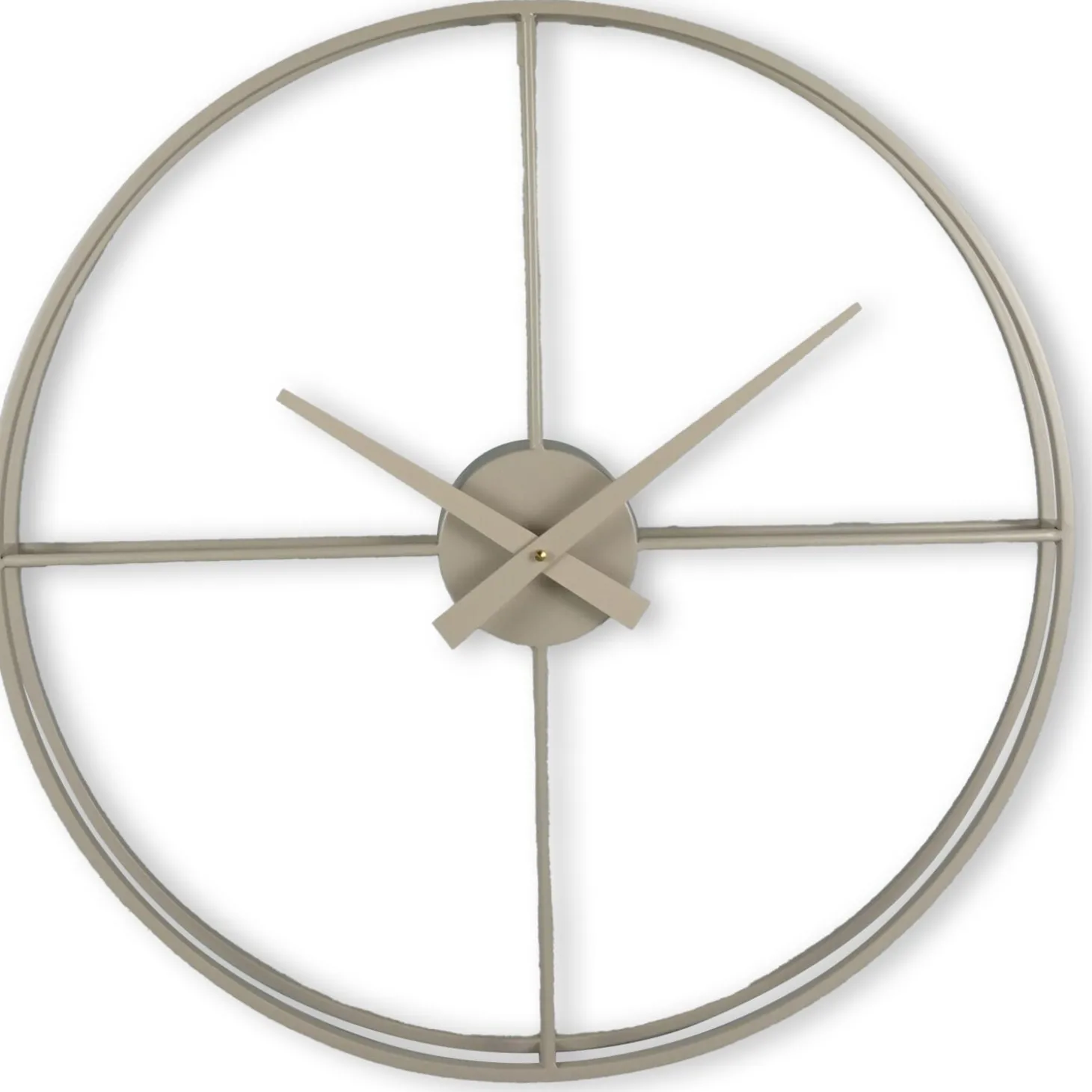 Klok Nimar Metaal rond 60cm taupe strak dessin 60