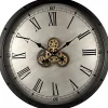 Klok Nimar Metaal rond 80cm zwart beige dessin 42