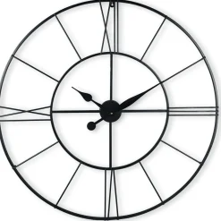 Klok Nimar Metaal rond 80cm zwart strak dessin 63