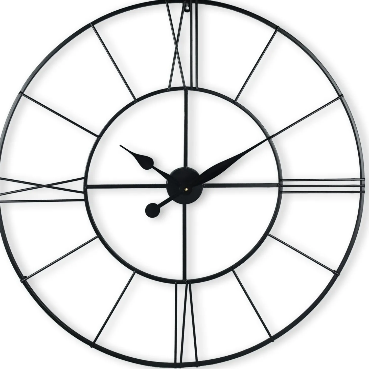 Klok Nimar Metaal rond 80cm zwart strak dessin 63