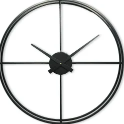 Klok Nimar Metaal rond 60cm zwart strak dessin 60