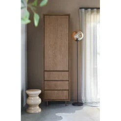 Opbergkast Calvo 202x060x040 cm bruin 3 lades