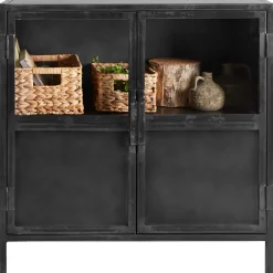 Opbergkast CARPINO (90 CM) metaal glas