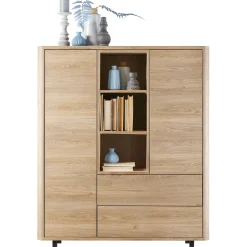Opbergkast Lirona Old oak 2 deuren, 2 lades, 3 open vakken