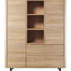 Opbergkast Lirona Old oak 2 deuren, 2 lades, 3 open vakken