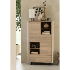 Opbergkast Lirona Old oak 2 deuren, 1 lade, 4 open vakken