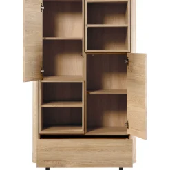Opbergkast Lirona Old oak 2 deuren, 1 lade, 4 open vakken