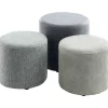 Poef Roby 40 cm donkergrijs rond