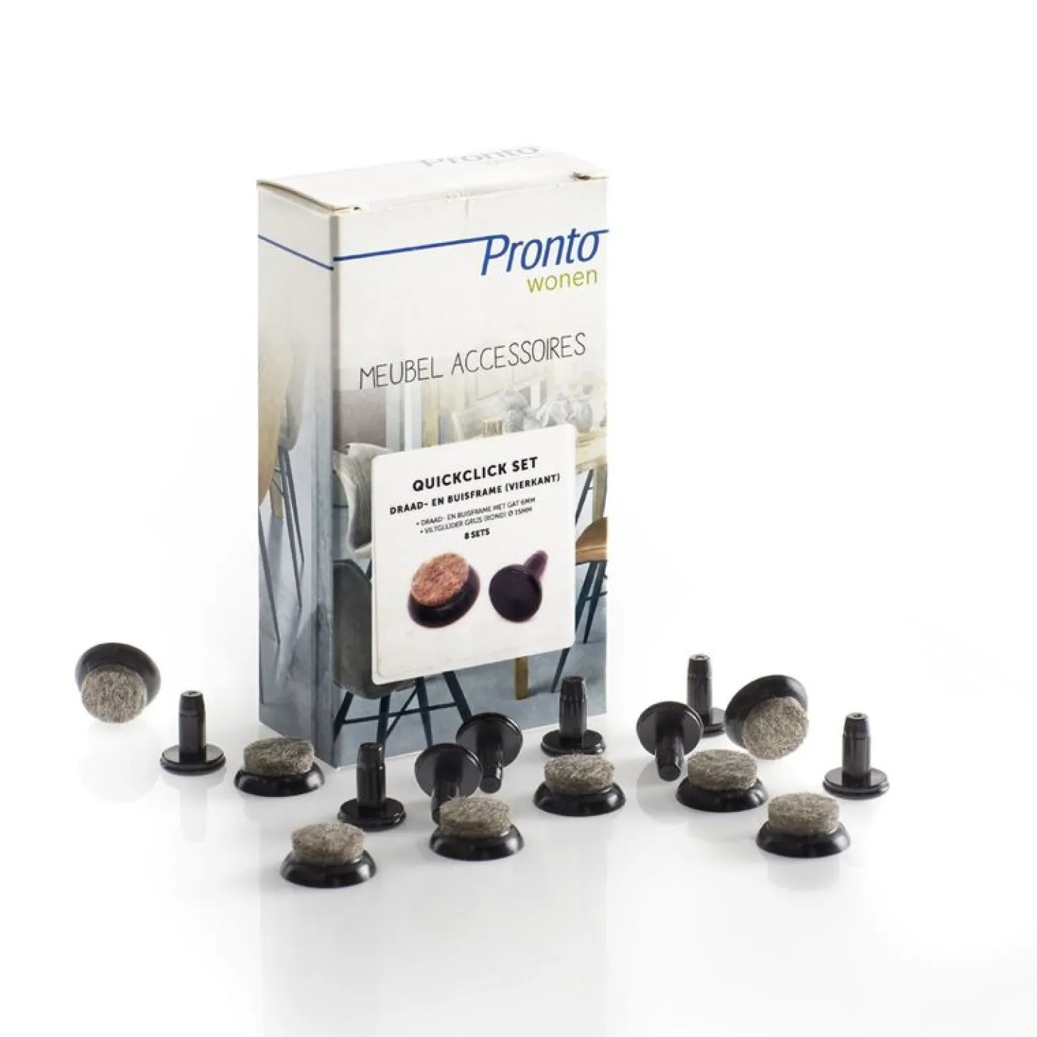 Quickclick 6 Mm binnenmaat vierkante holle buisframe 8 stuks