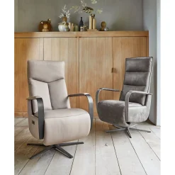 Relaxfauteuil Seduto Elektrisch microleder donkergrijs