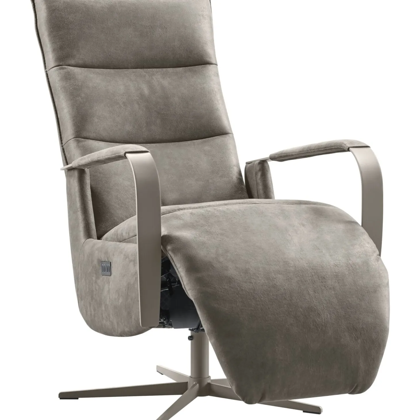 Relaxfauteuil Seduto Elektrisch microleder donkergrijs