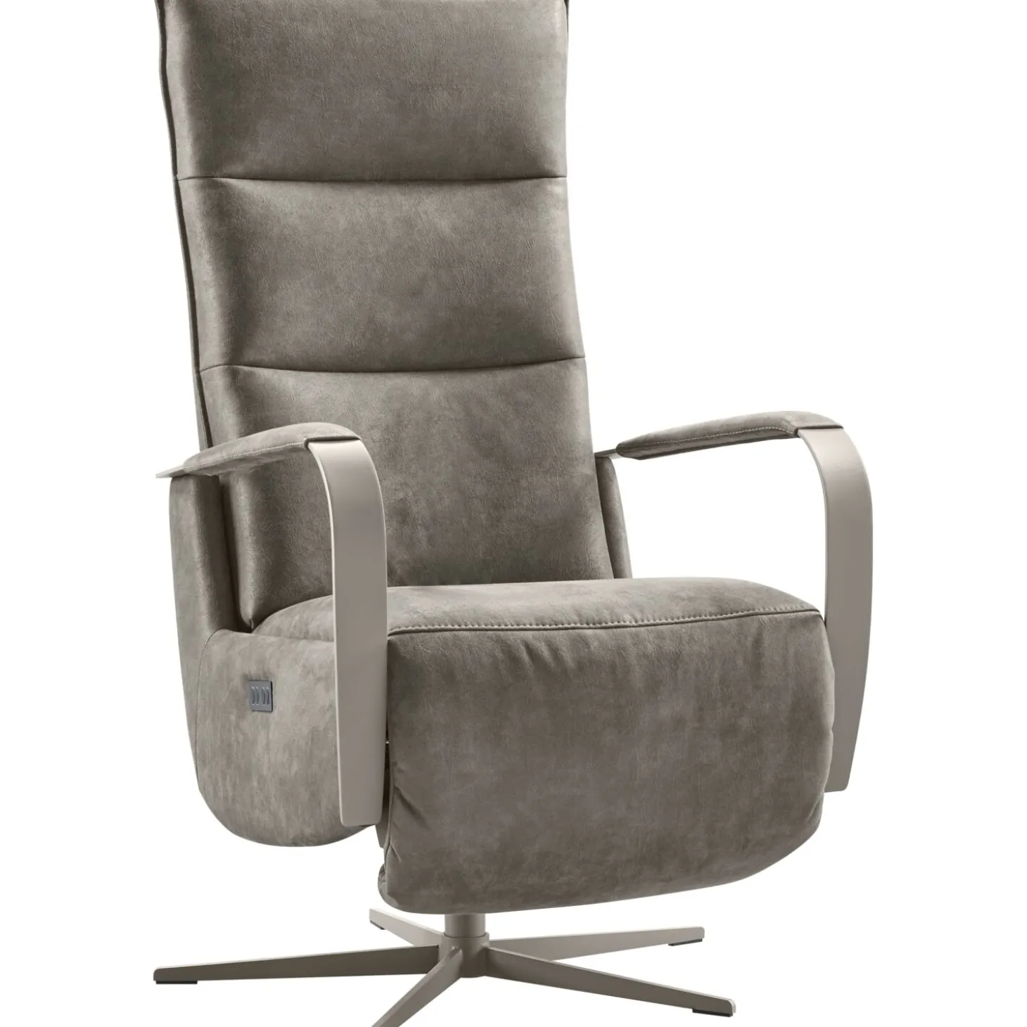 Relaxfauteuil Seduto Elektrisch microleder donkergrijs