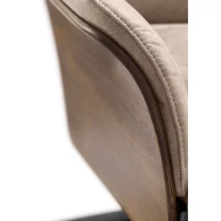 Relaxfauteuil Serio Beige donker hout premium comfort