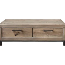 Salontafel HEVANO Eikenhout 65x132 cm rechthoekig moose