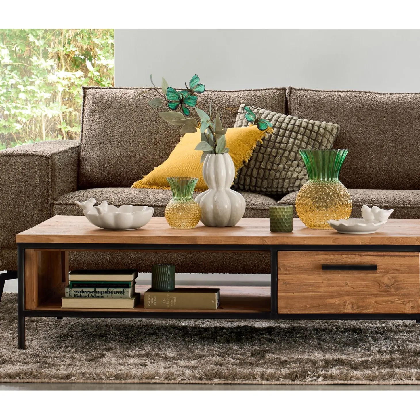 Salontafel Romaro Teakhout 135x67 cm rechthoekig mix rough