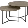 Salontafelset Gatteo 60 en 75 cm rond mango grijs