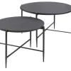 Salontafelset Pilunio 64 en 84 cm rond zwart