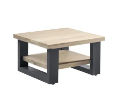 Salontafel VERATO Eikenhout 70x70 cm vierkant naturel grey