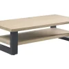 Salontafel VERATO Eikenhout 140x70 cm rechthoekig naturel grey