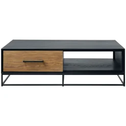 Salontafel Vinito (L124xB70) eiken fineer zwart/naturel