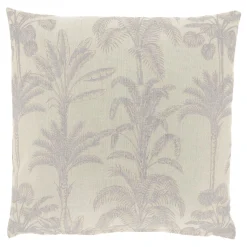 Sierkussen Canosa Grijs met palmboom print