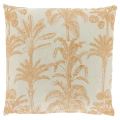Sierkussen Canosa Oranje met palmboom print