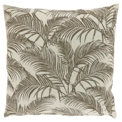 Sierkussen Canosa Taupe met palmboomtakken
