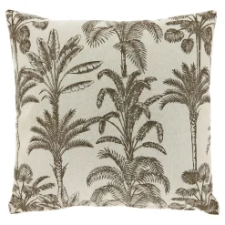 Sierkussen Canosa Taupe met palmboom print