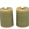 Stompkaars Benevento LED beige 5 cm rond set van 2