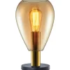 Tafellamp Felinio Amber glas 1-lichts