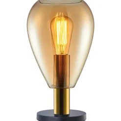Tafellamp Felinio Amber glas 1-lichts