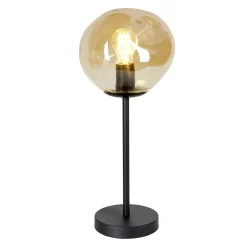 Tafellamp Macato Zwart amber glas 1-lichts