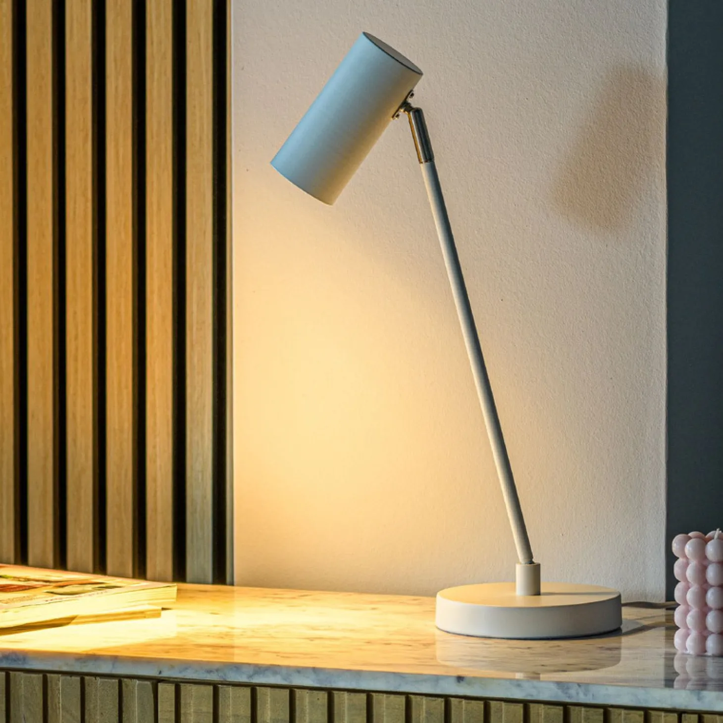 Tafellamp Mirare Wit metaal 1-spots