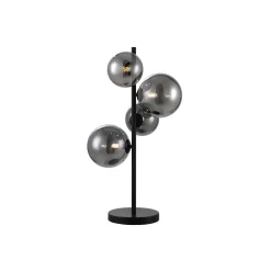 Tafellamp Olivento Zwart smoke glas 4-lichts