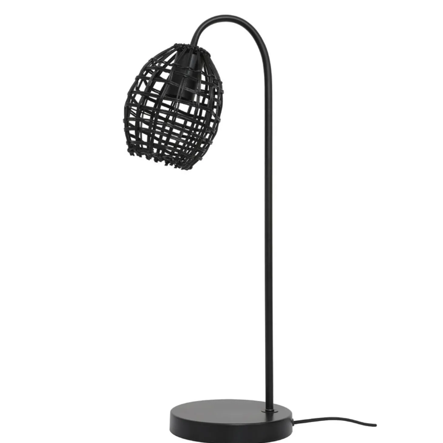 Tafellamp Orcia Rond rotan zwart
