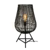 Tafellamp Scarperio Rond 33 cm rotan zwart