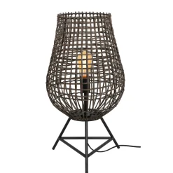Tafellamp Scarperio Rond 33 cm rotan bruin