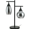 Tafellamp zwart Smoke glas 2-lichts - Lungo