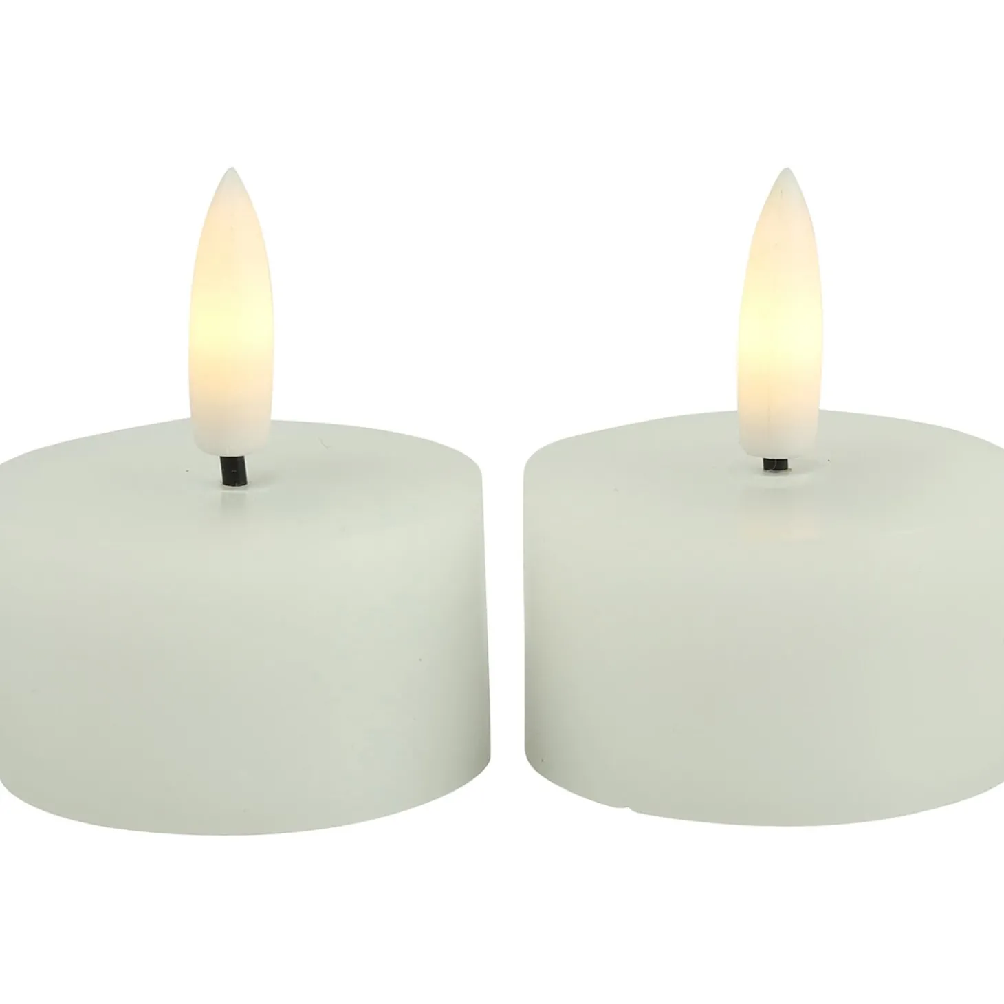 Theelicht Benevento LED wit 4 cm rond set van 2