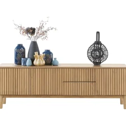 TV-meubel Arrosto Eikenhout 58x180x40 cm light roast