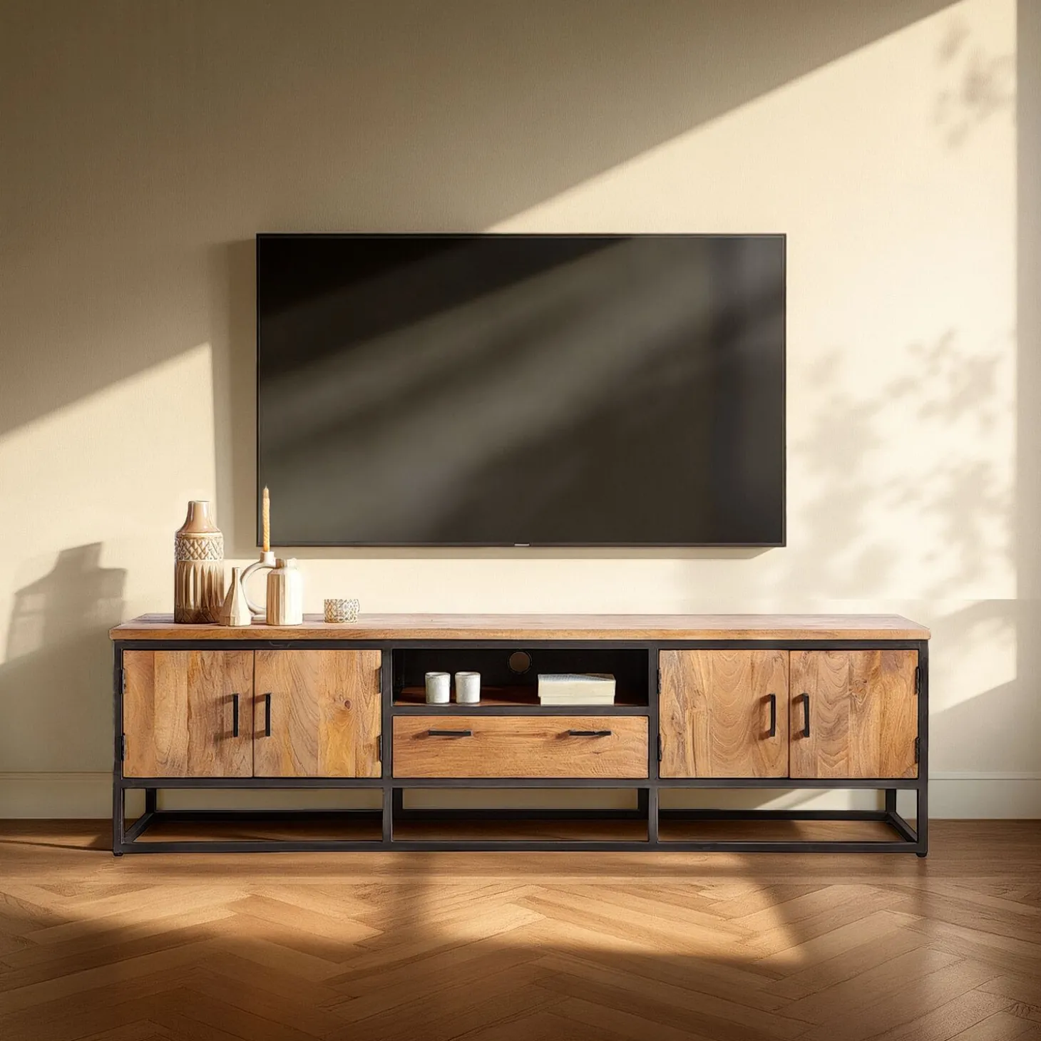 TV-meubel Mesola (220 Cm) mango natural
