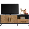 TV-meubel Vinito (154 CM) eiken fineer zwart/naturel