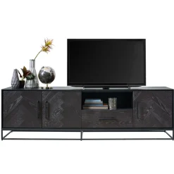 TV-meubel Vinito (199 CM) eiken fineer zwart