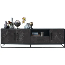 TV-meubel Vinito (199 CM) eiken fineer zwart