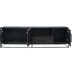TV-meubel Vinito (199 CM) eiken fineer zwart