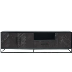 TV-meubel Vinito (199 CM) eiken fineer zwart