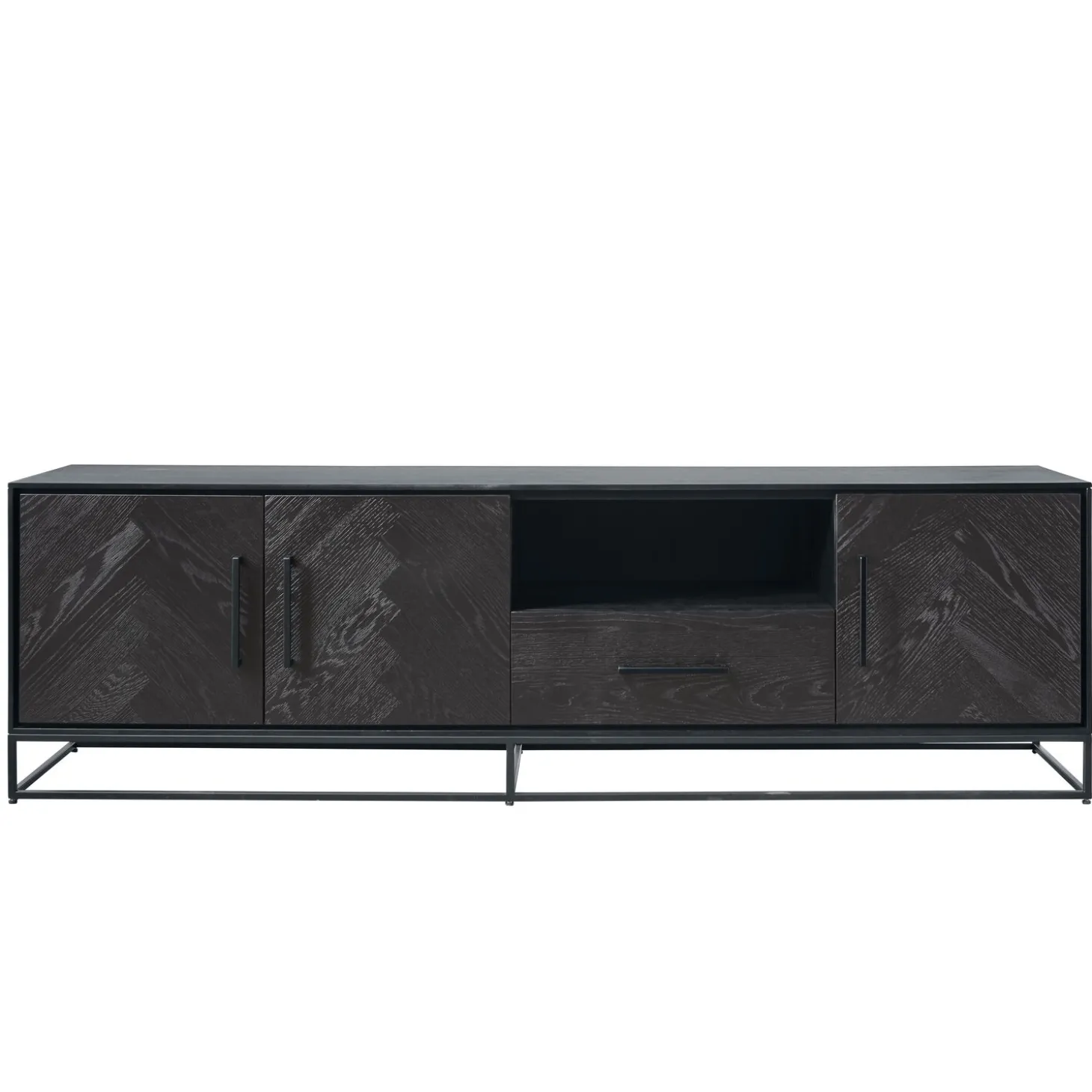 TV-meubel Vinito (199 CM) eiken fineer zwart
