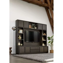 Tv-wandmeubel Lavio Grafiet eikenhout 242 cm